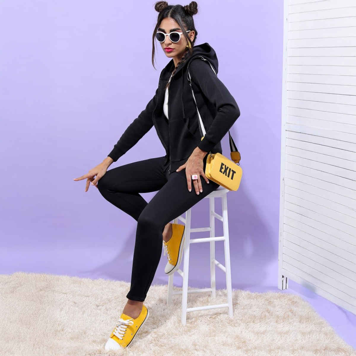 Ketch Women Full Sleeve Slim Fit Sweatshirt | Black | S