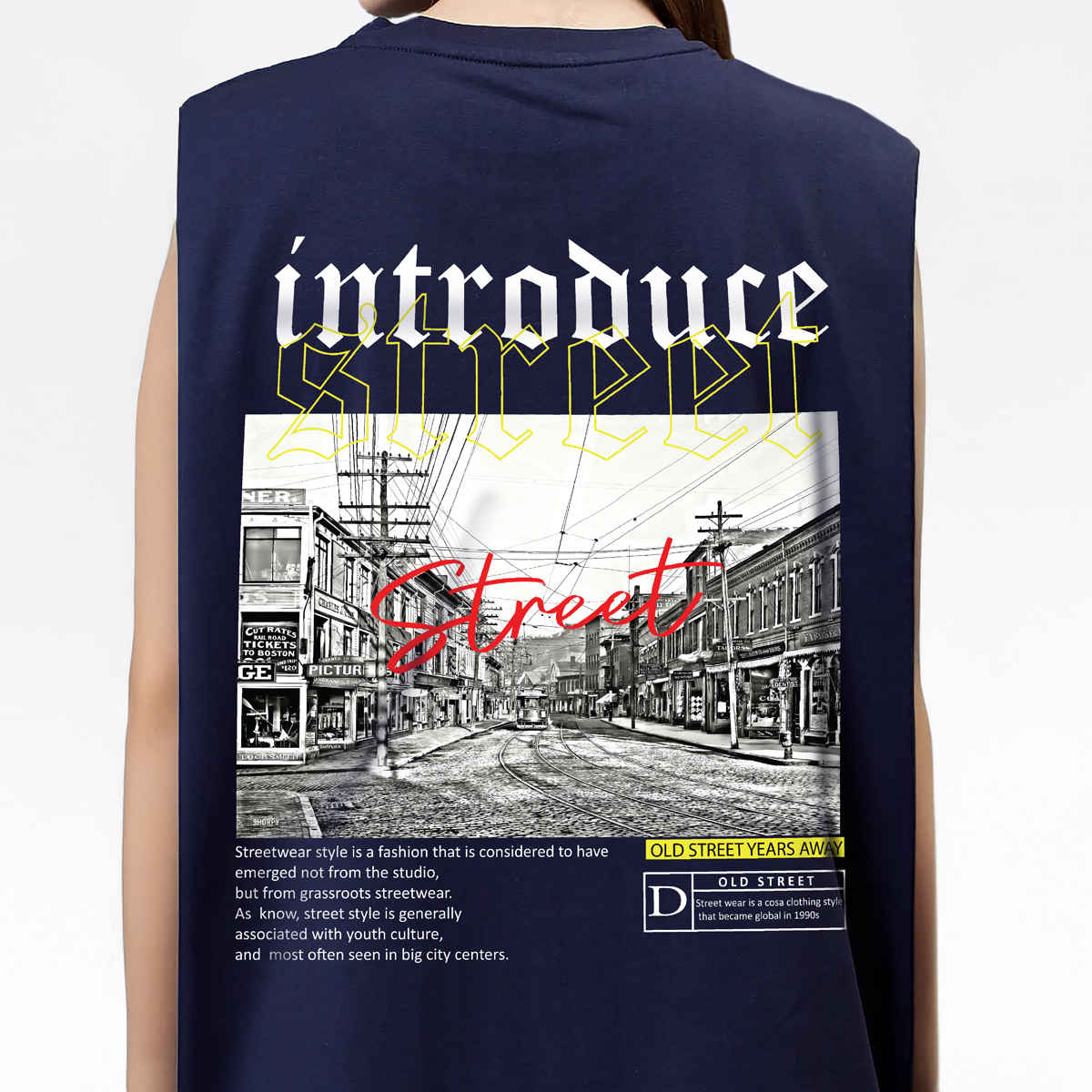 De Tees Women's Oversize Introduce T-shirt | Navy - L