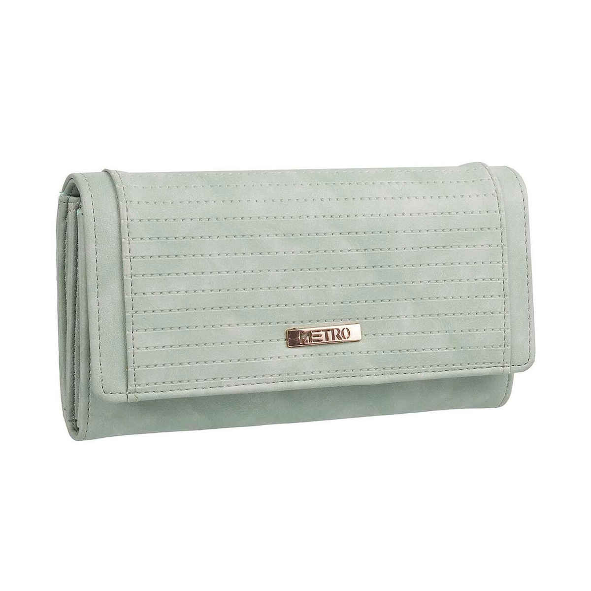 Metro Green Synthetic Wallet for Women | 95-7656-21