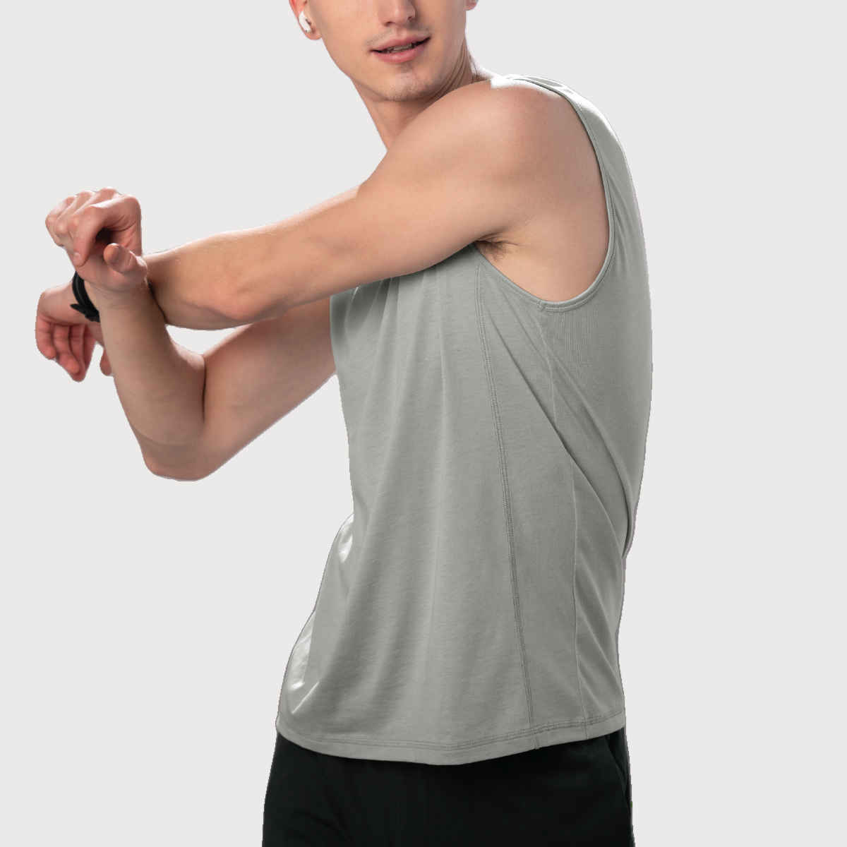 DaMENSCH Men's Lightweight Cotton Gym Vest | Grey - XL