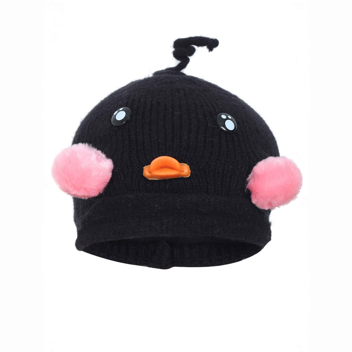 Fabseasons Unisex Wool Winter Cap | Black | 2 - 5 years