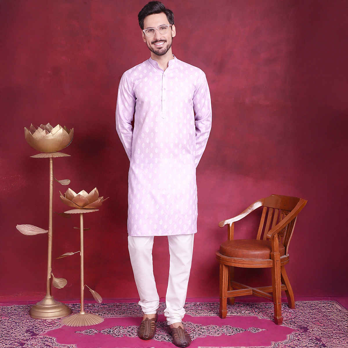 Jompers Men Kurta Only Ko 650Purple L