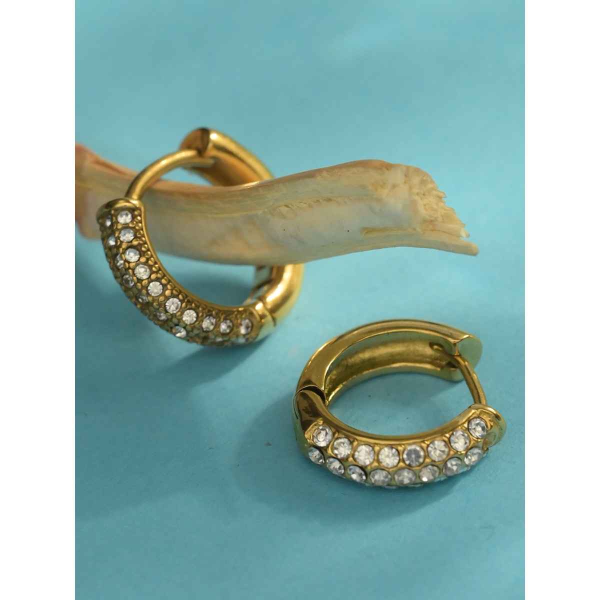 Palmonas Diamond Huggie Hoop Earrings For Womens | Waterproof And Anti-Tarnish