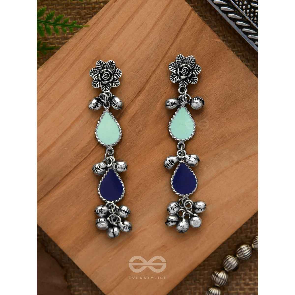 Everstylish Rainy Day Delights - Silver Enamelled Earrings
