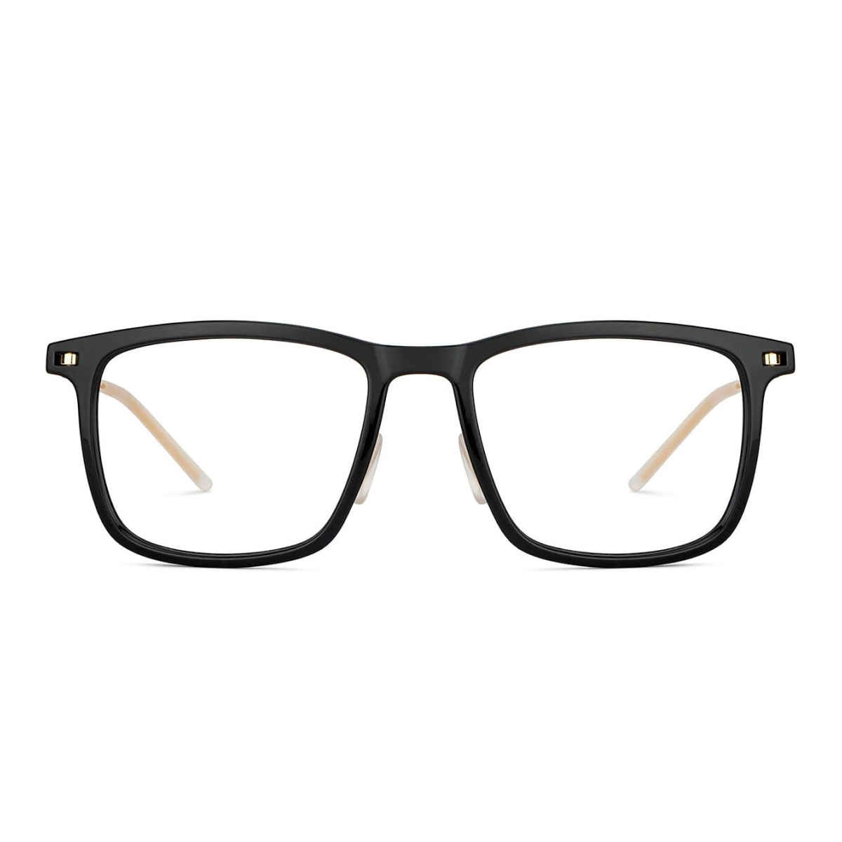 Lenskart Blu Unisex Solid Metal Computer Glasses | Black and Gold - L