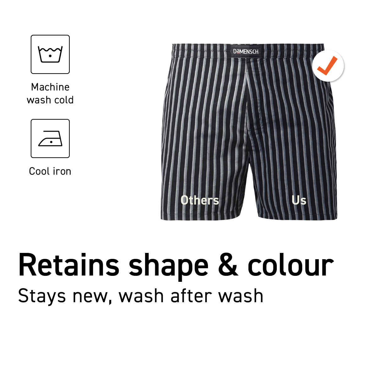 DaMENSCH Ultra-light Cotton Men's Boxer Shorts | Black - L