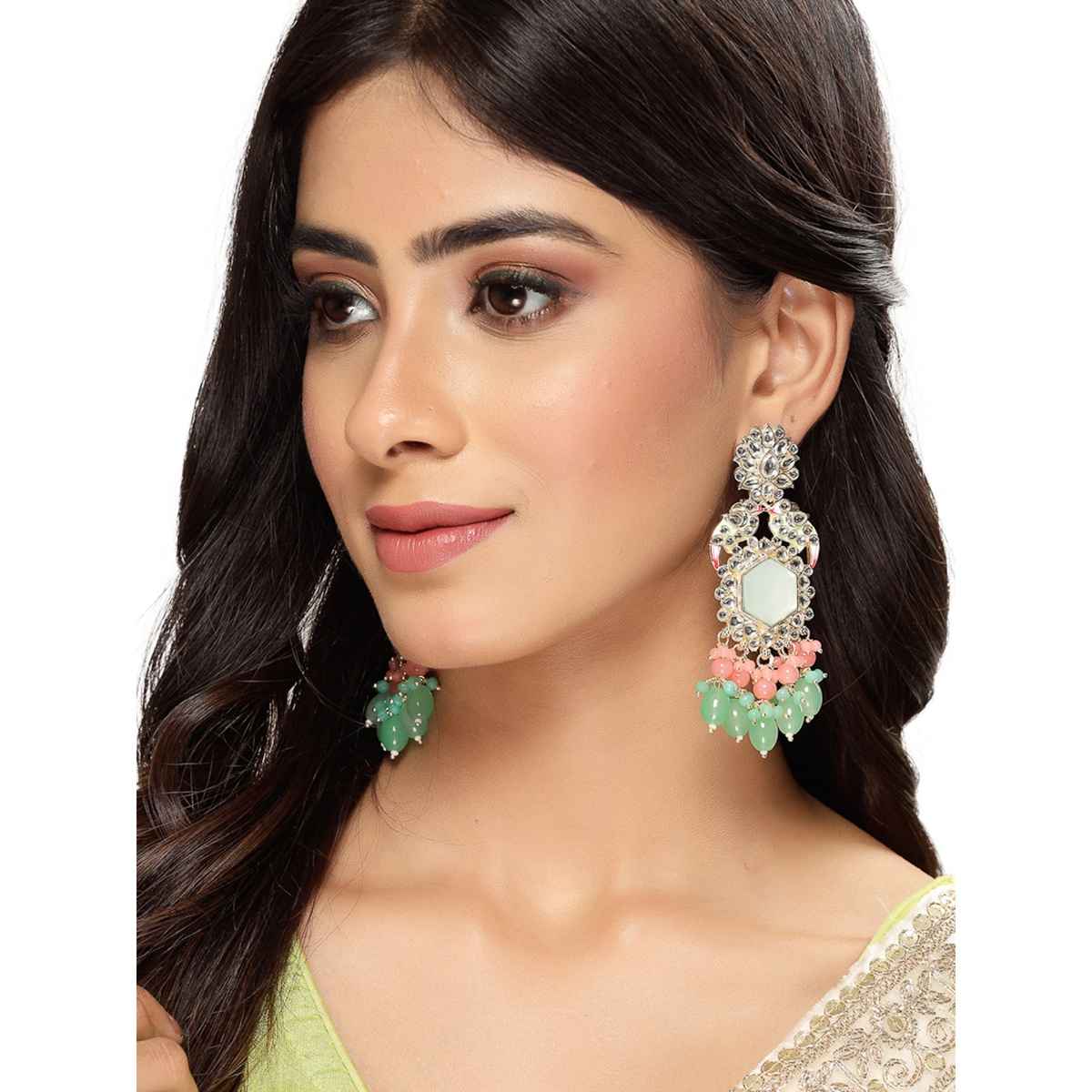 Studio Sukkhi Beautiful Gold Plated Kundan & Meenakari Multicolor Dangle Earring for Women