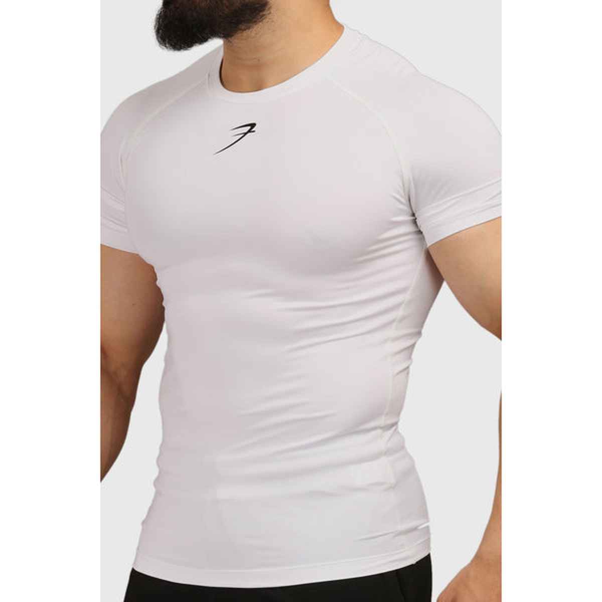 Fuaark Men's Compression GYM T-shirt | White - L