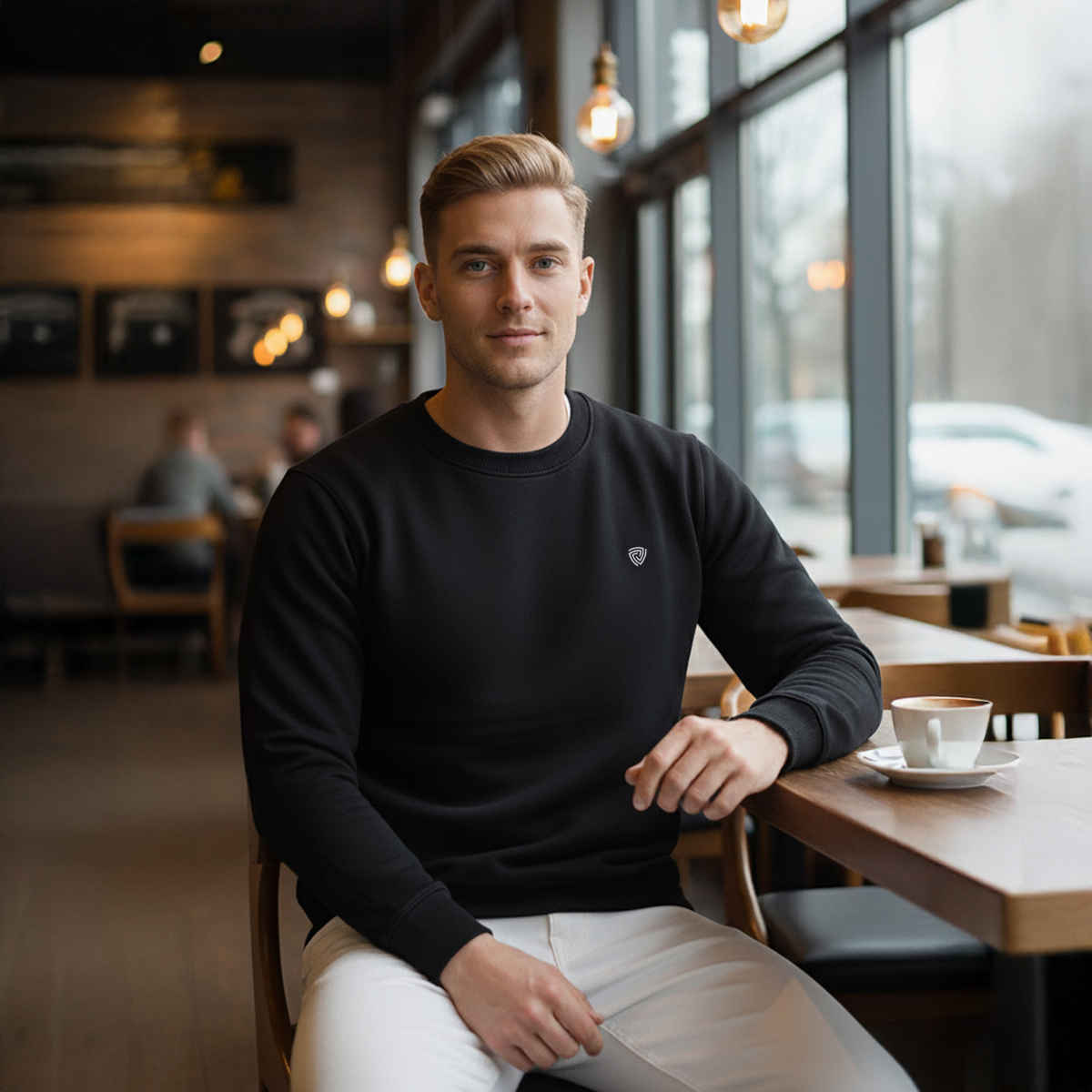 Lux Cozi Men's Sweatshirt Warmth Meets Everyday Fashion | Black - M