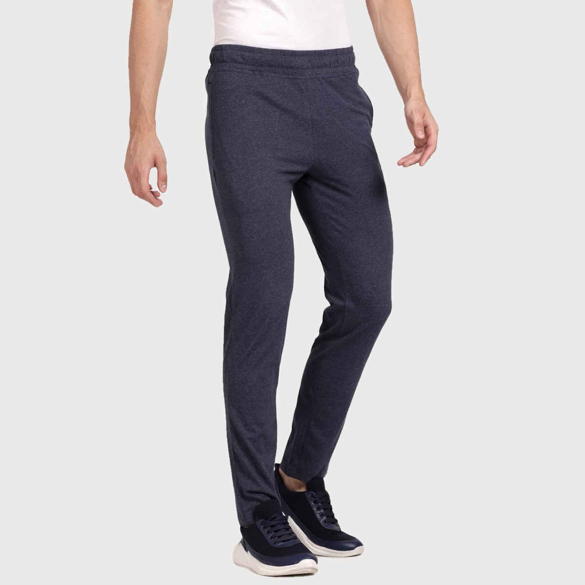 Pepe Jeans Mens Blue Melange Regular Trackpant - Pack of 1(L) Comfort Fit, Soft Fabric, Breathable