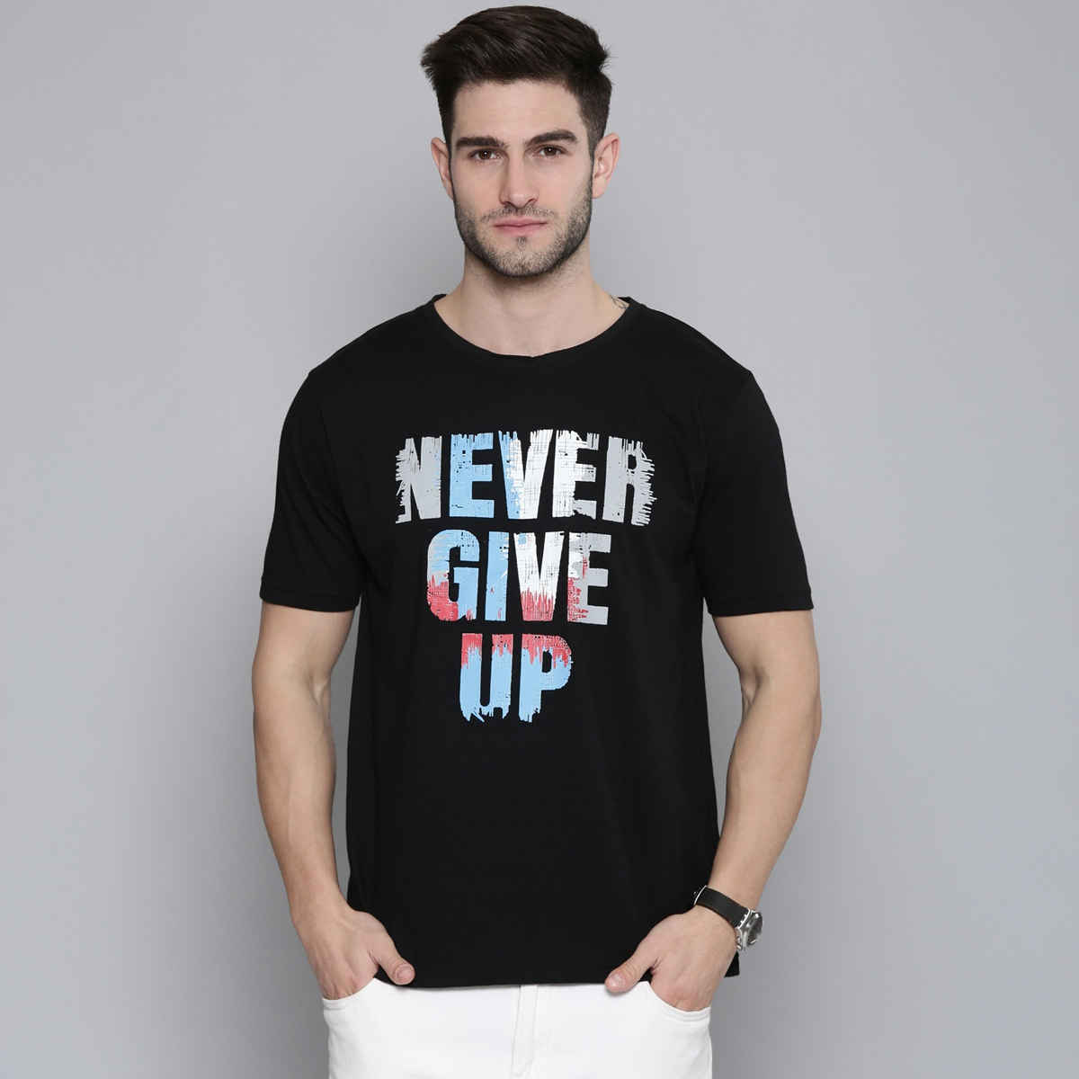 Smartees Men's Printed T-shirt | Style No 5 | Black - M