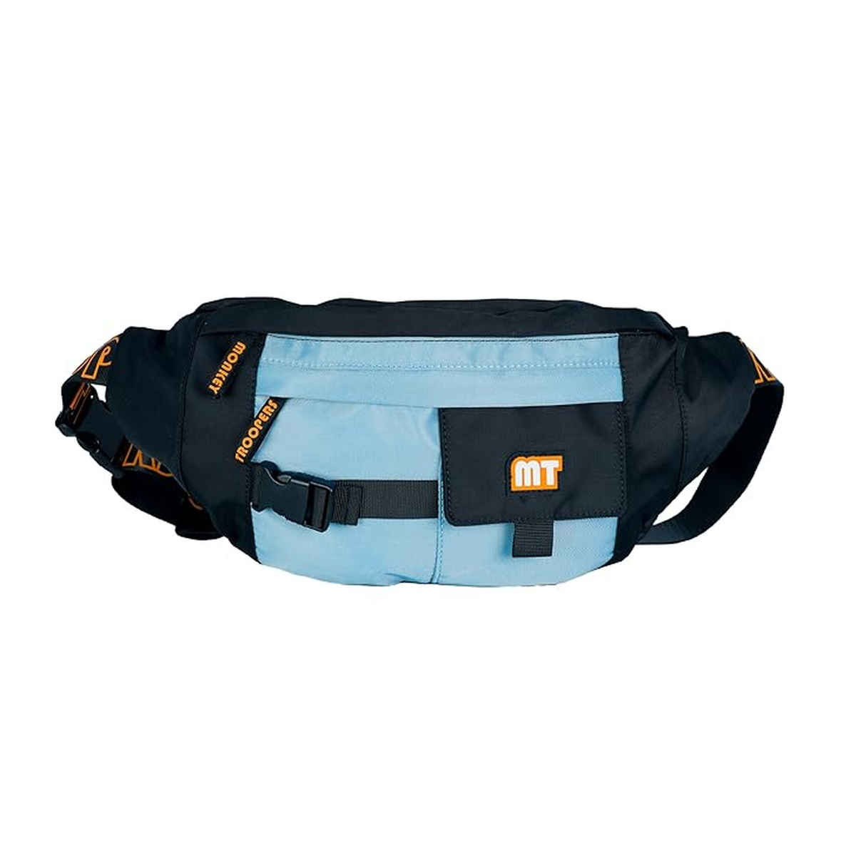 MONKEY TROOPERS Savage Waist Bag - Fits 11 Inch iPad, Ultra-Light, Durable Travel Sling | Black-Blue