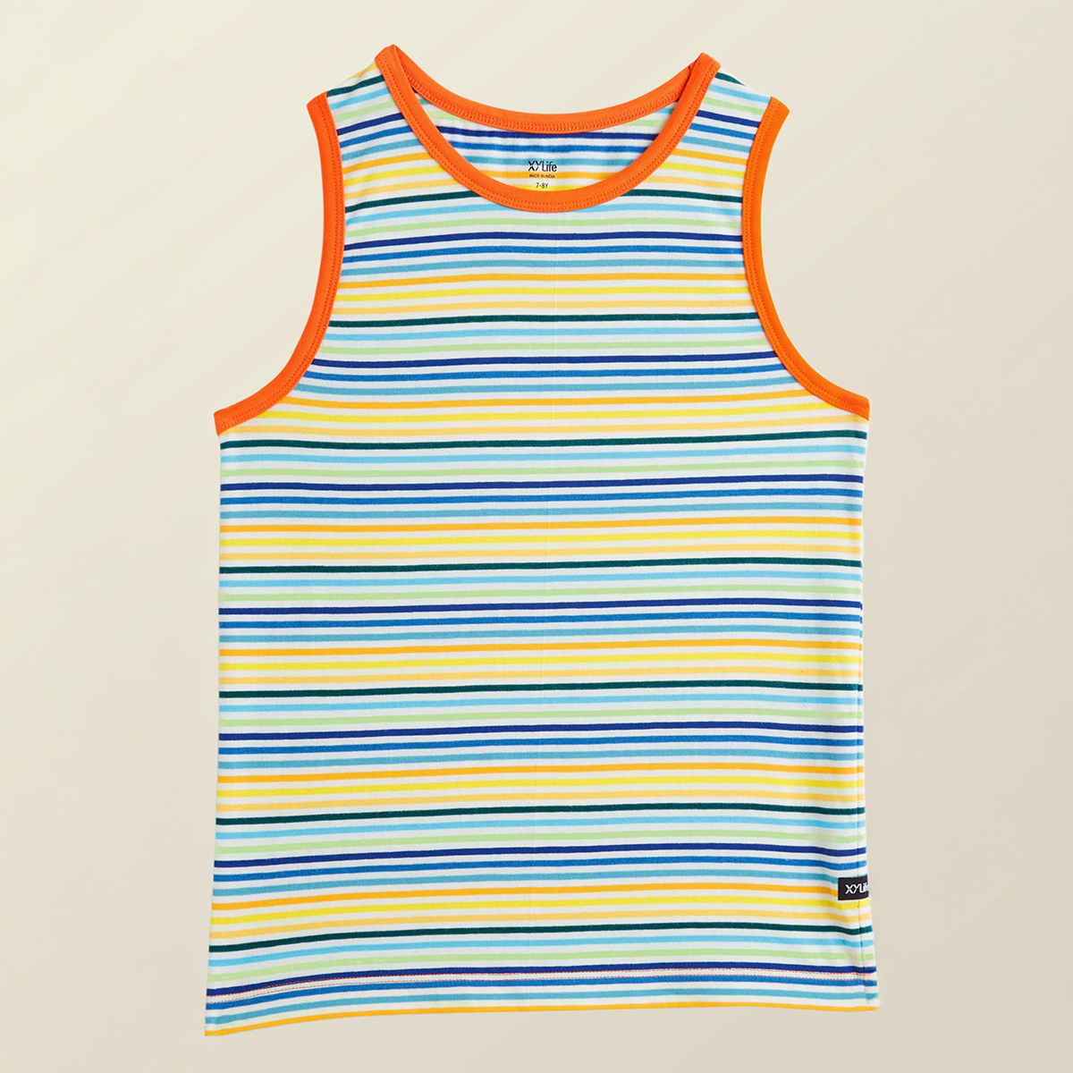 XY Life Kids Outer Vest for Boys, Antimicrobial Finish - Multi Stripes | 5-6Y | Pack Of 3