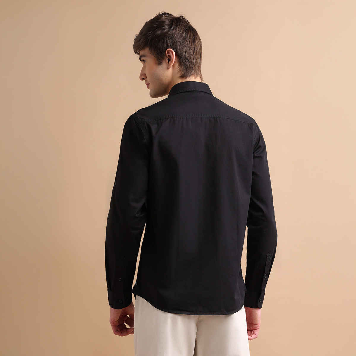 USPA Cotton Casual Shirt For Men - Black - XL