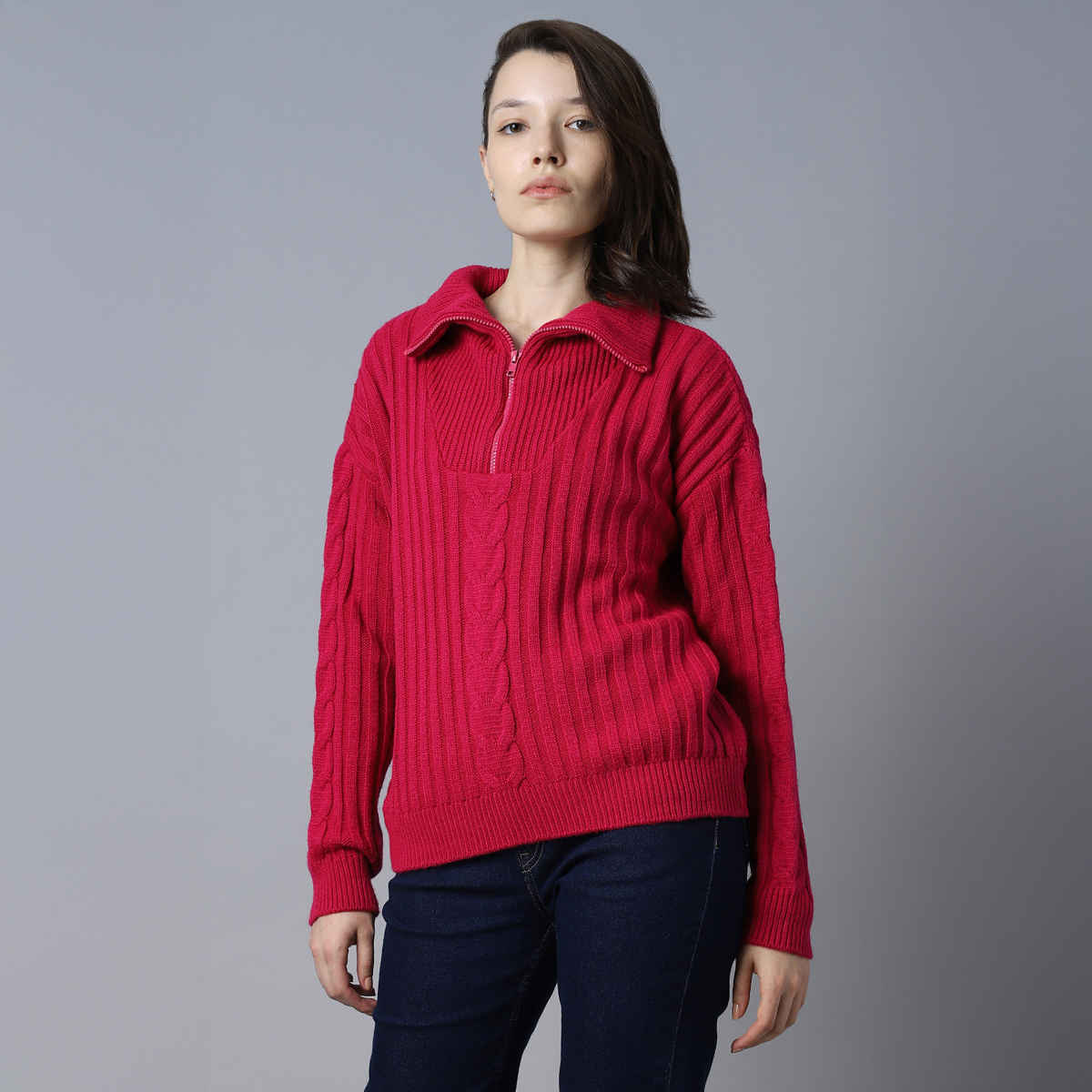 High Star Women's Sweater | Hot Pink - L