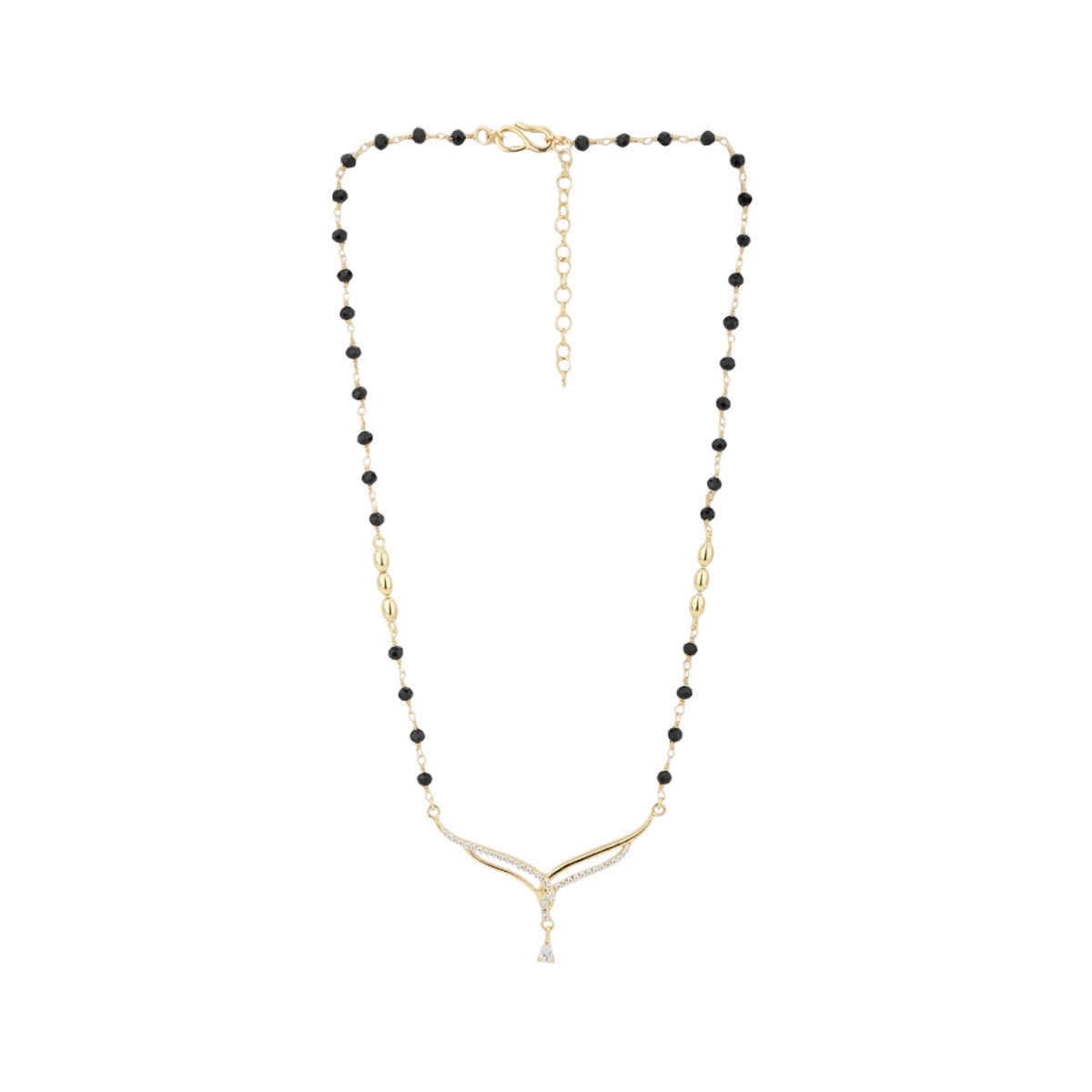 Carlton London 18kt Rose Gold Plated with Glass Bead Fancy Mangalsutra | B849919N-1