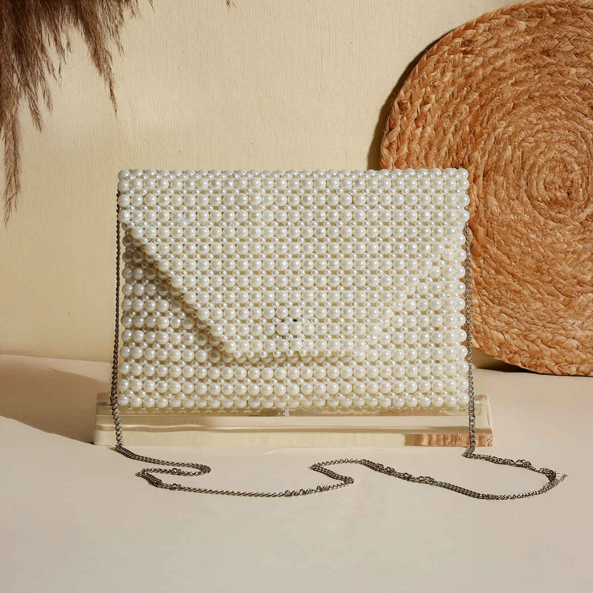 Priyaasi Women's Fabric Sling Bag | White