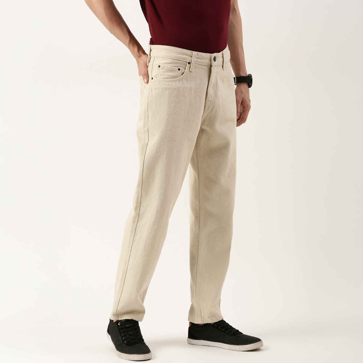 Bene Kleed Men's Relax Fit Jeans | Ecru - 34
