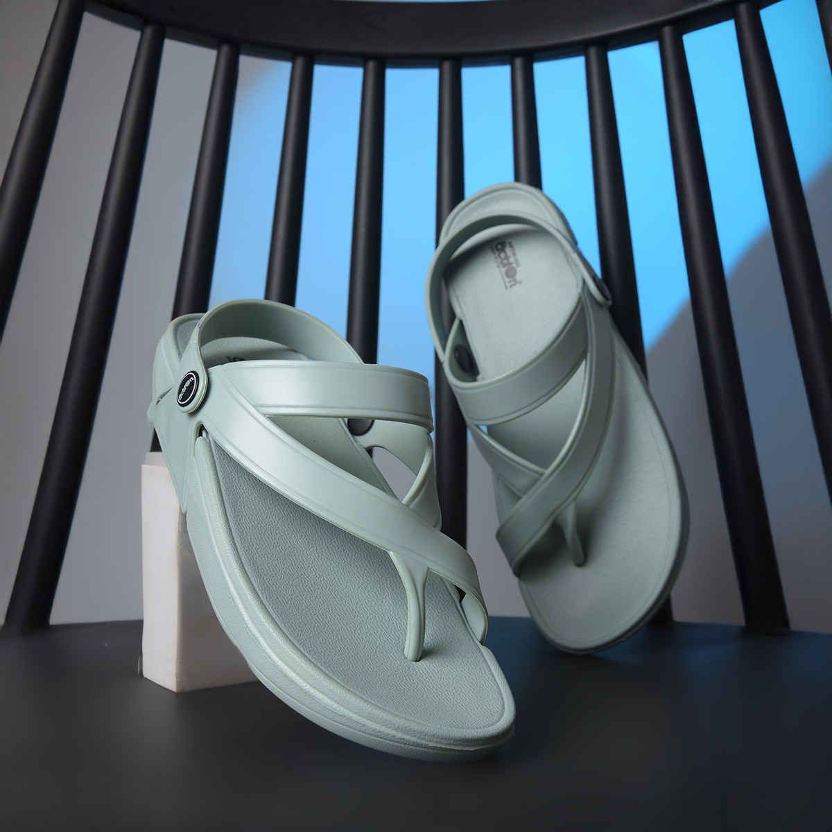 Action Women's Aptw-33 Backstrap Sandals | Office Wear | Comtable Sandals | Spring Green - UK 8