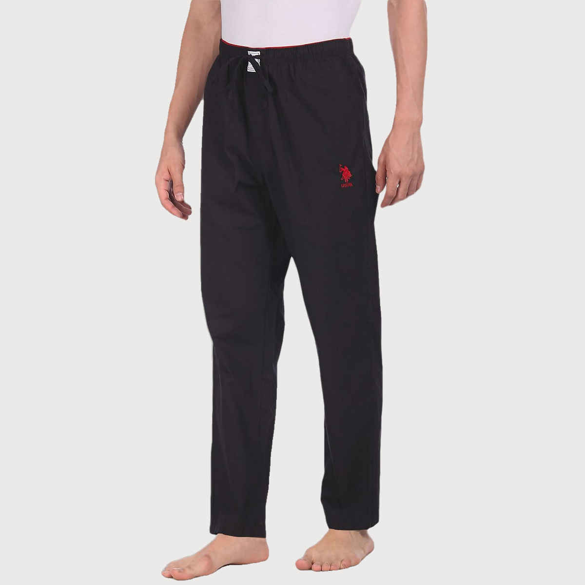U.S. Polo Assn. Comfort Fit Solid Cotton I690 Lounge Pants - Pack Of 1 | Black | S
