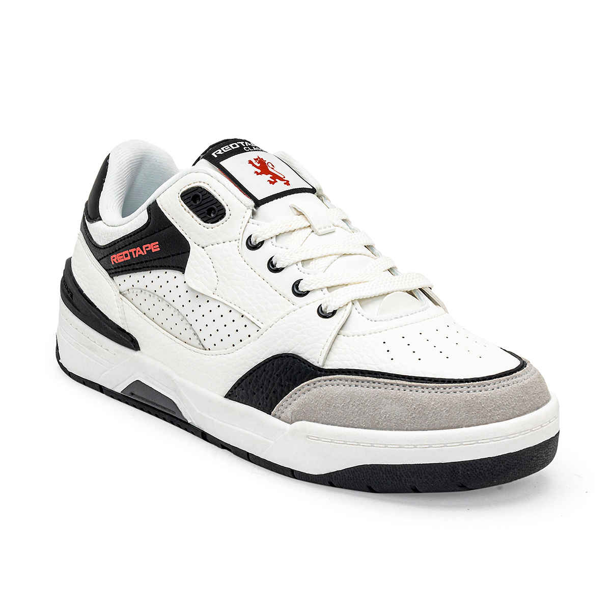 Red Tape Men's Sneakers | RSL0212A | White and Black - UK 6