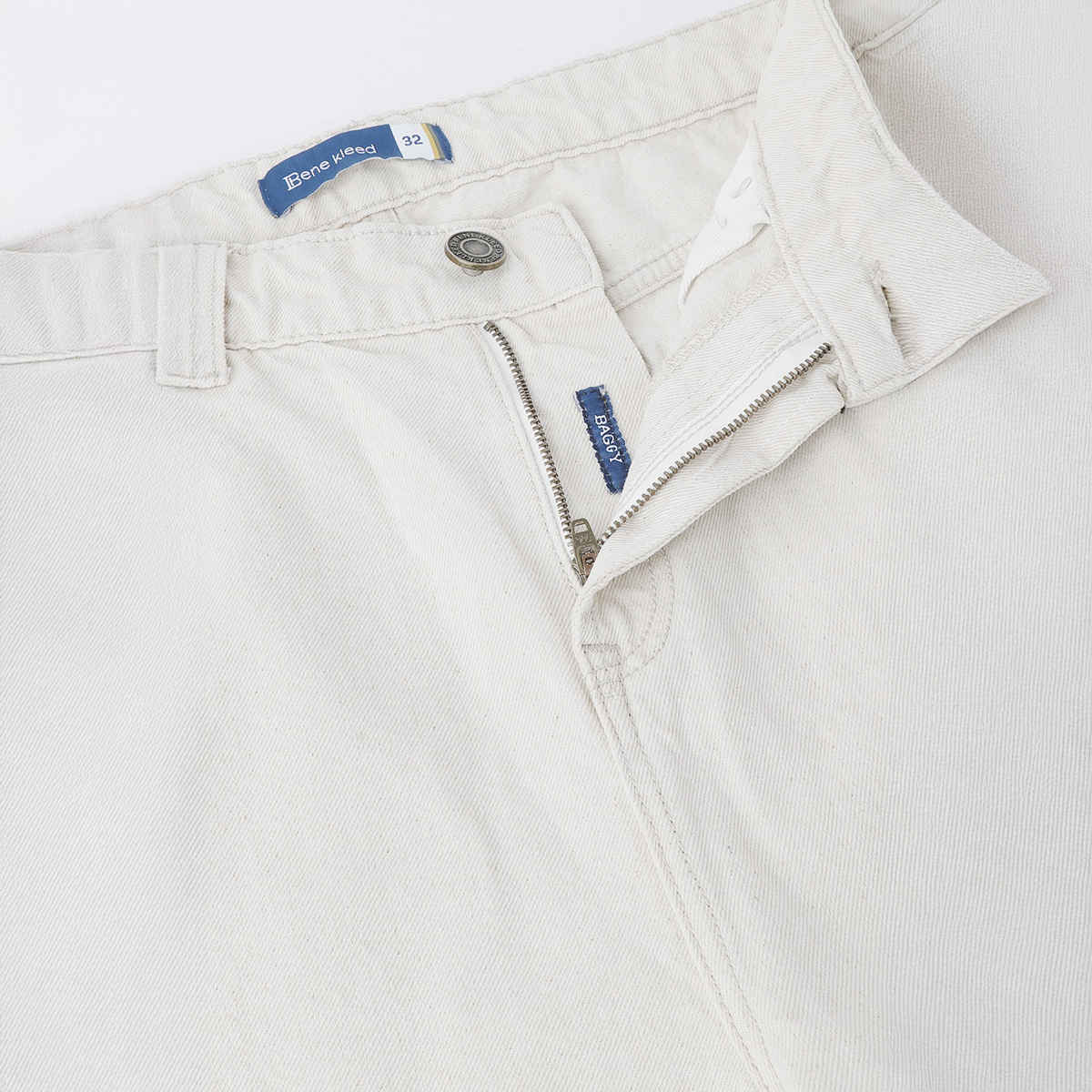 Bene Kleed Men's Baggy Fit Jeans | Ecru 32