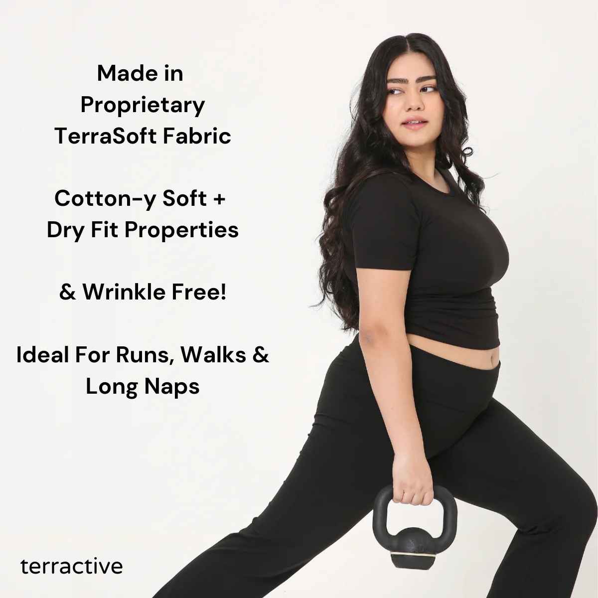 Terractive Women's Cuddle Baby T-shirt | TA10011B | Black - L