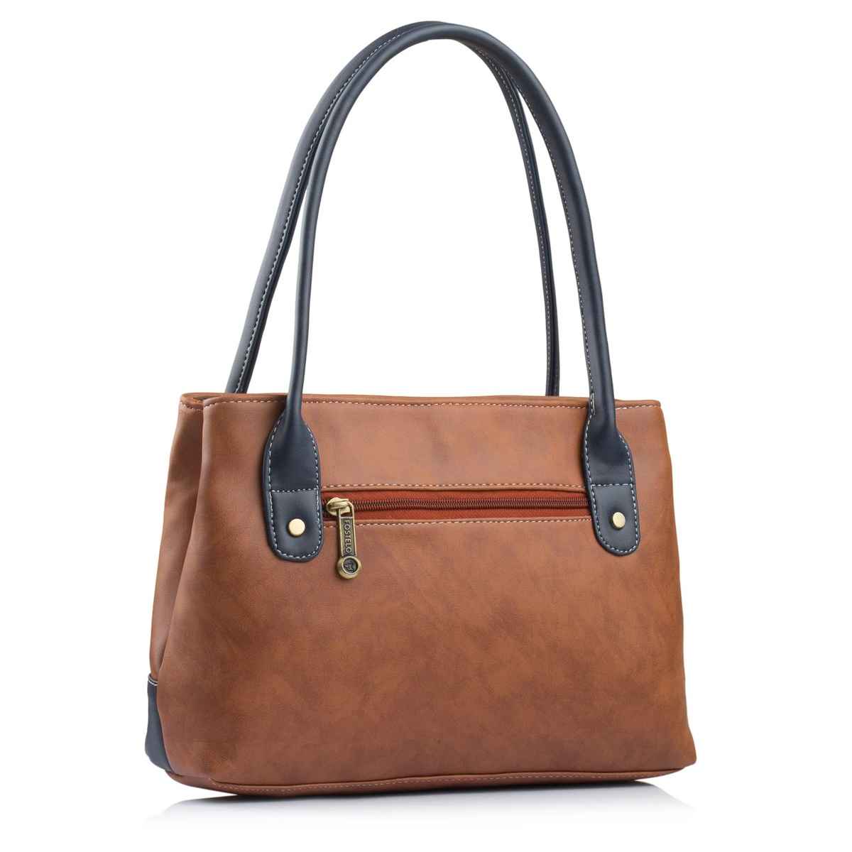 Fostelo Women's Vegan Leather Zara Handbags Shoulder Hobo Bag Ladies Purse | Tan | Medium