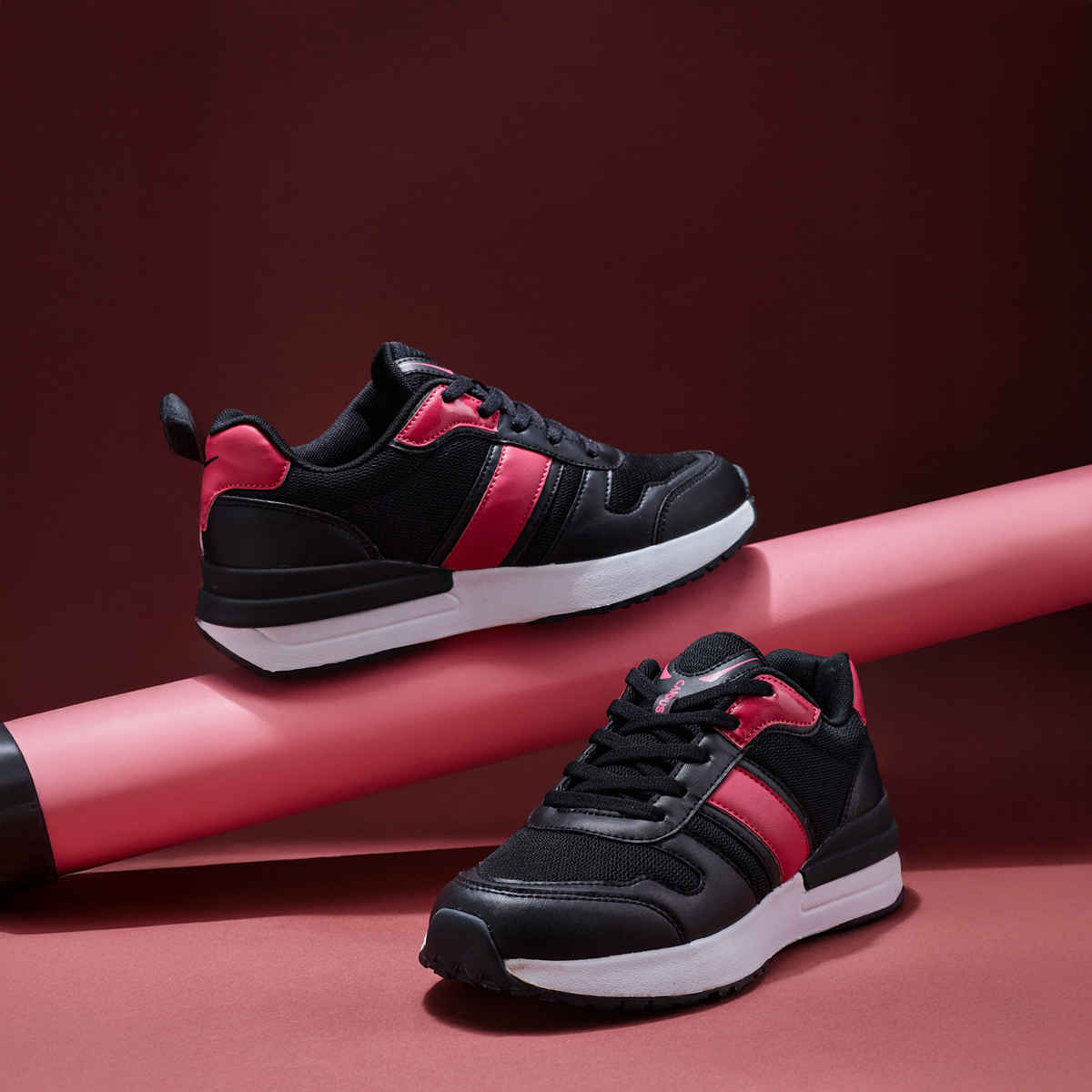 Campus Women's Sneakers | NIGMA | Black and Red - UK 6
