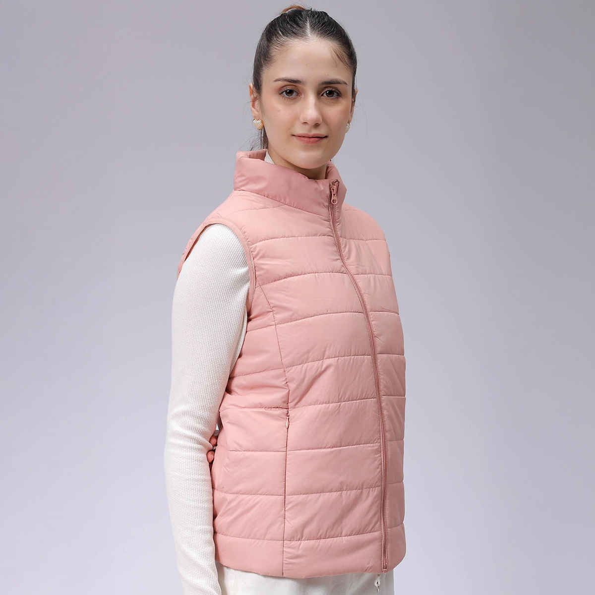 Freehand by The Indian Garage Co Women's Regular Solid Outerwear | Pink - L