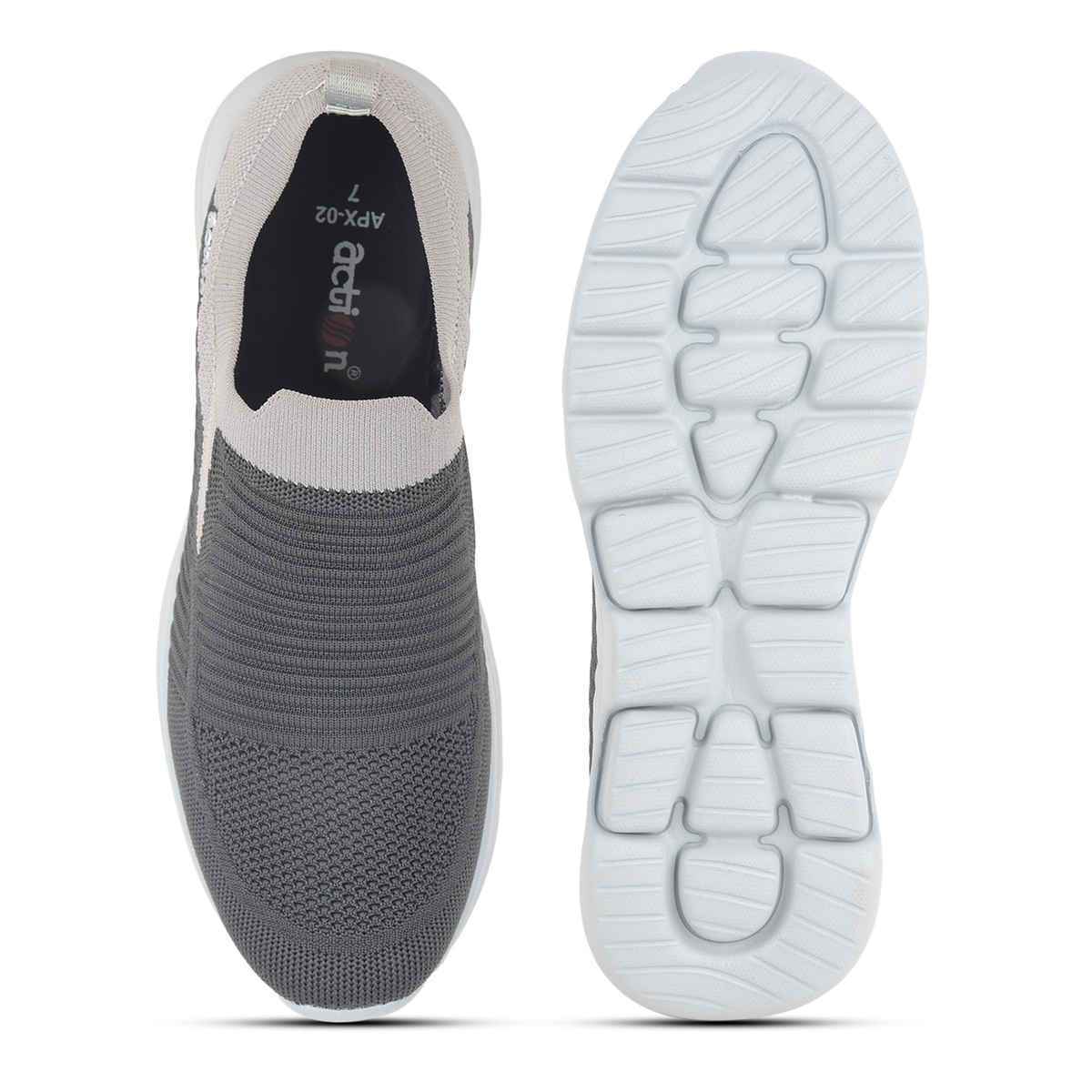 Action Casual Shoes For Men | Apx-02 Dark Grey-Grey - UK-8