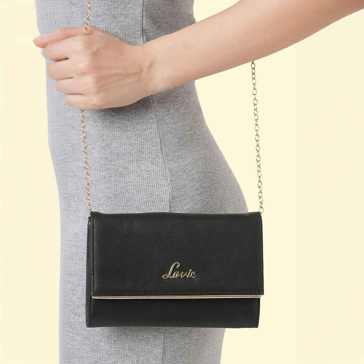 Lavie Women's Ava Foldover Clutch | Ladies Purse | Black