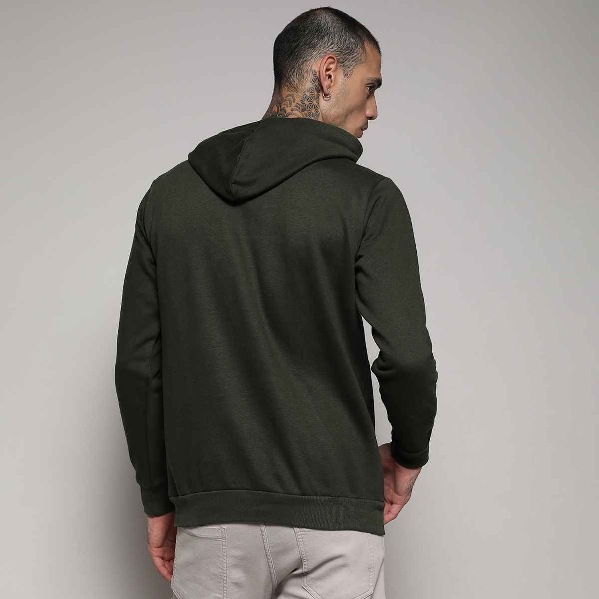 Campus Sutra Men's Hoodie | Green - M