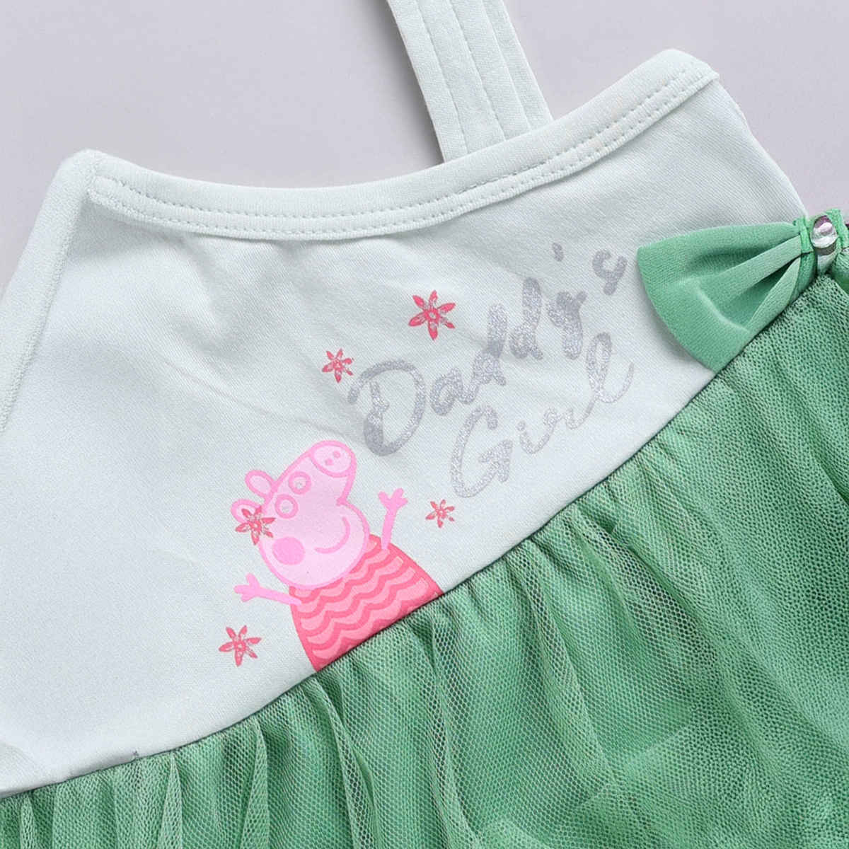 Mom's Love Girls' Printed Cotton Dresses | Green | 12 - 18 months