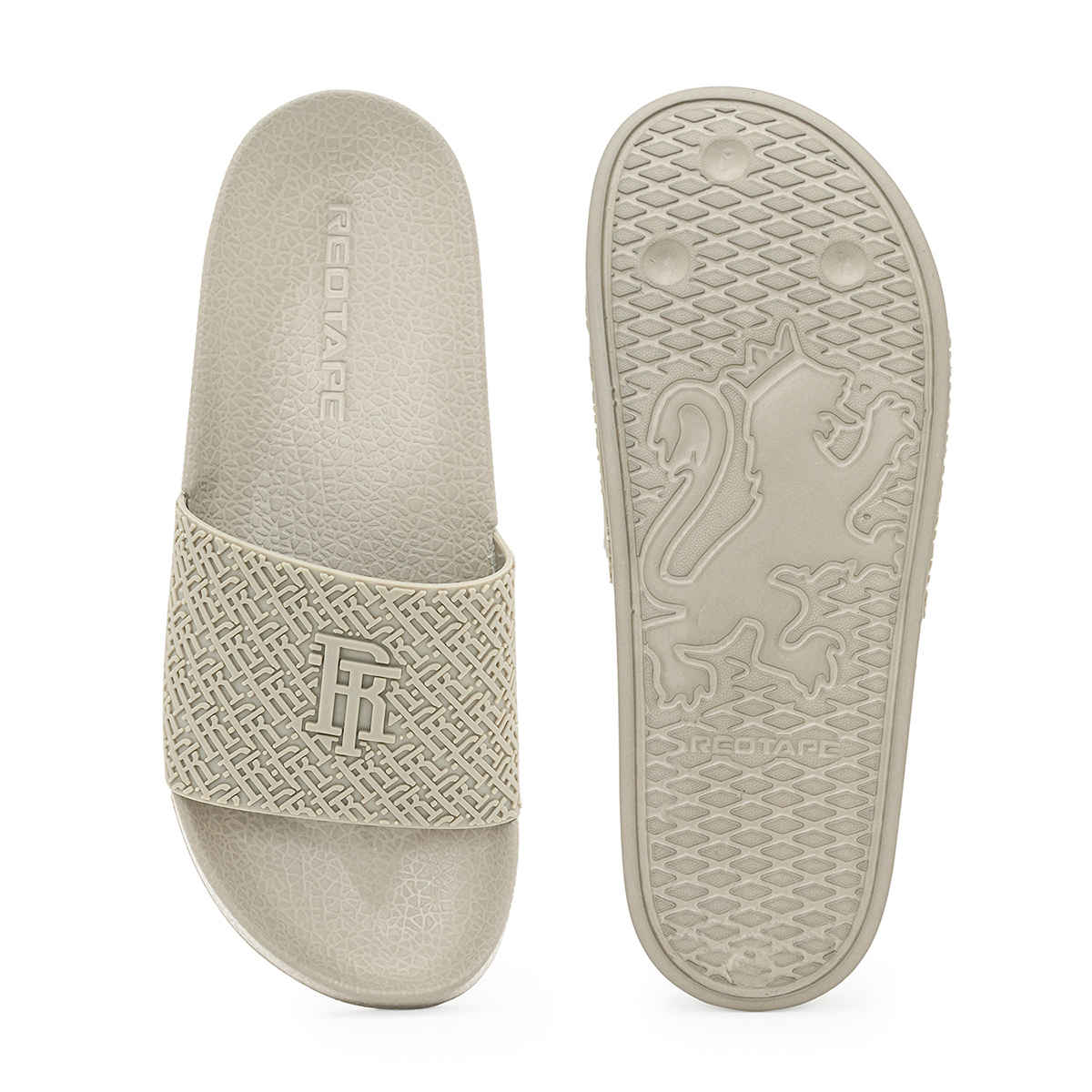 Red Tape Men's Sliders Flip-Flops | RFF1293 | Beige - UK 10