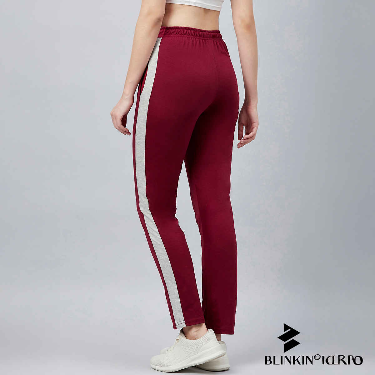 Blinkin Women's Cotton Color Block Pyjamas & Track Pants with Side Pockets | Maroon - 2XL