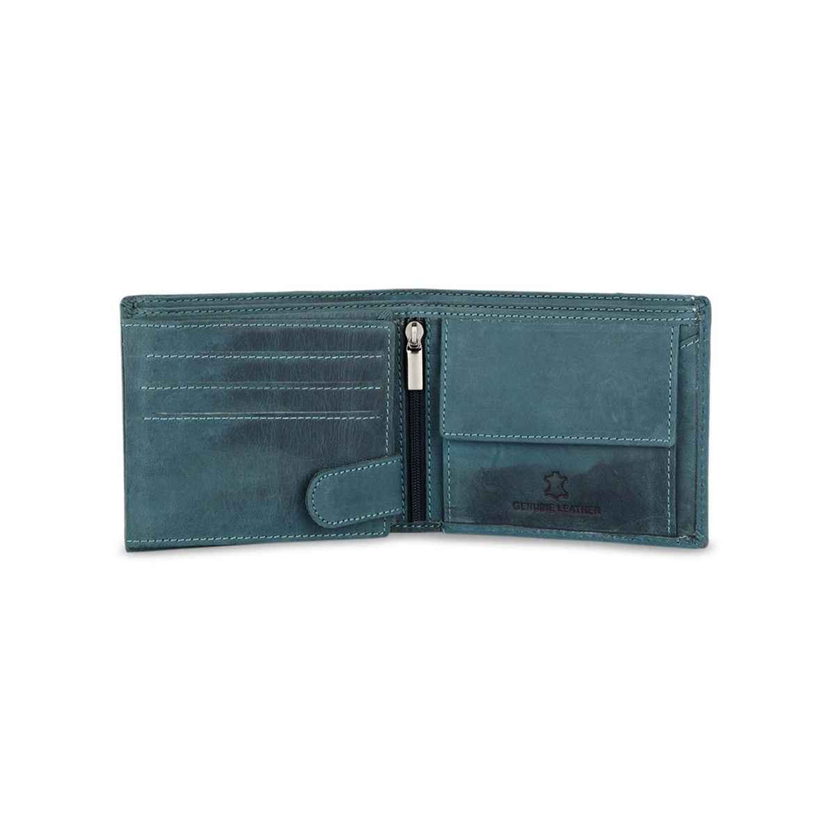 Wildhorn Men's Solid Genuine Leather Wallet and Belt Combo | Blue - Free Size