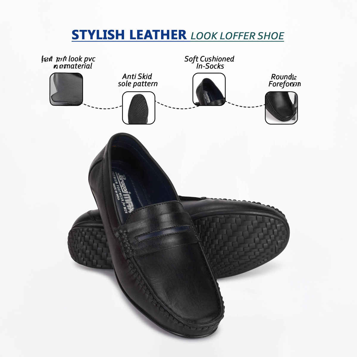 Paragon Men's Black Pvc Formal Shoes K11238G UK 6