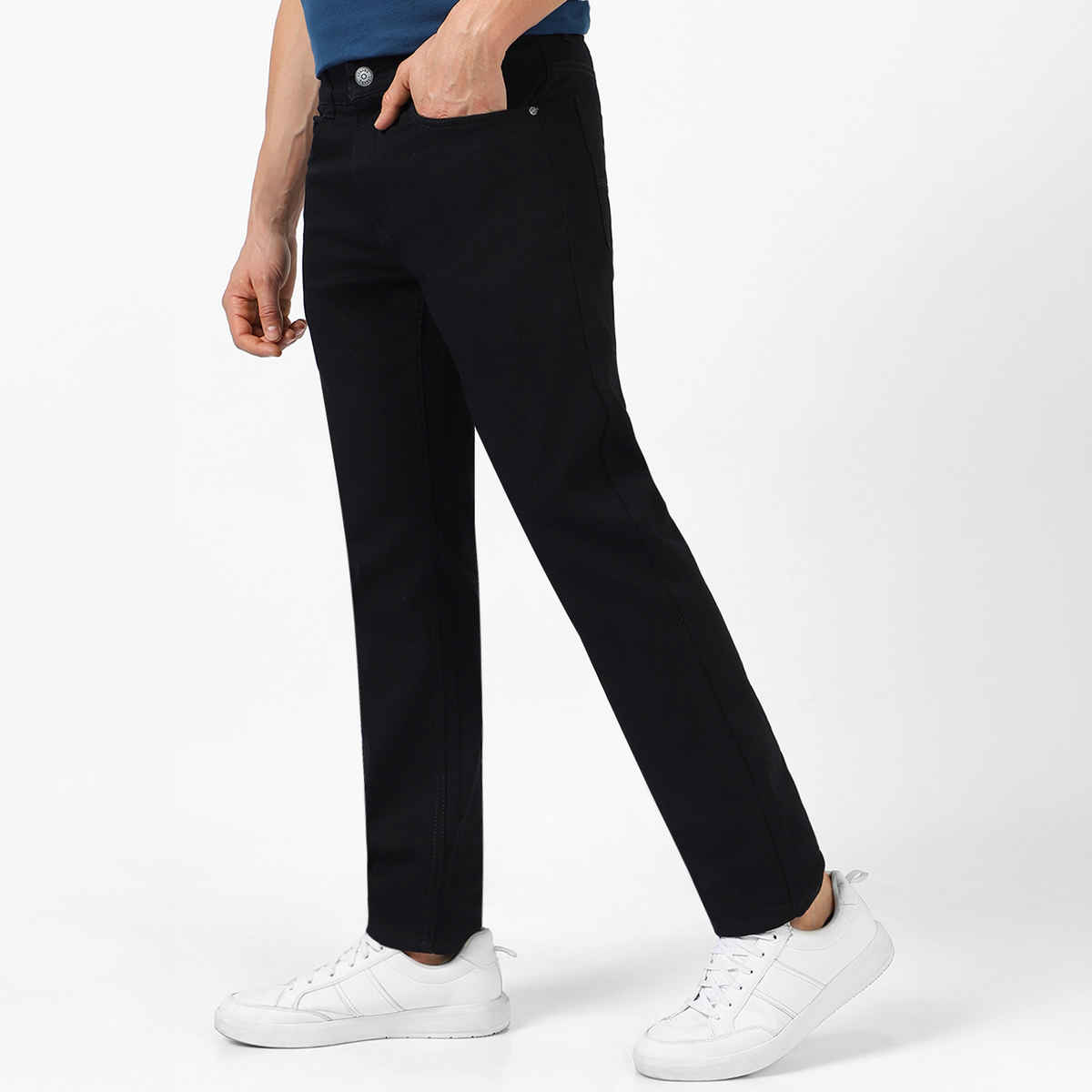 Urbano Fashion Men's Jeans Regular Fit Washed Stretchable | Black | 36