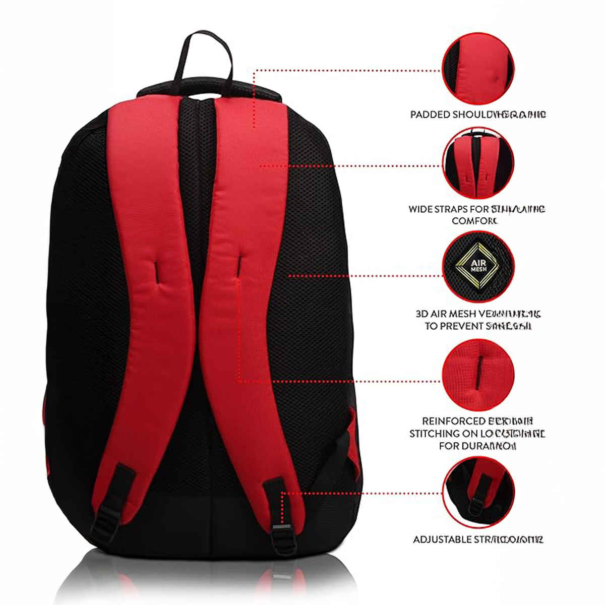 Lunar's Unisex Solid Polyester 35 L Backpack | Red