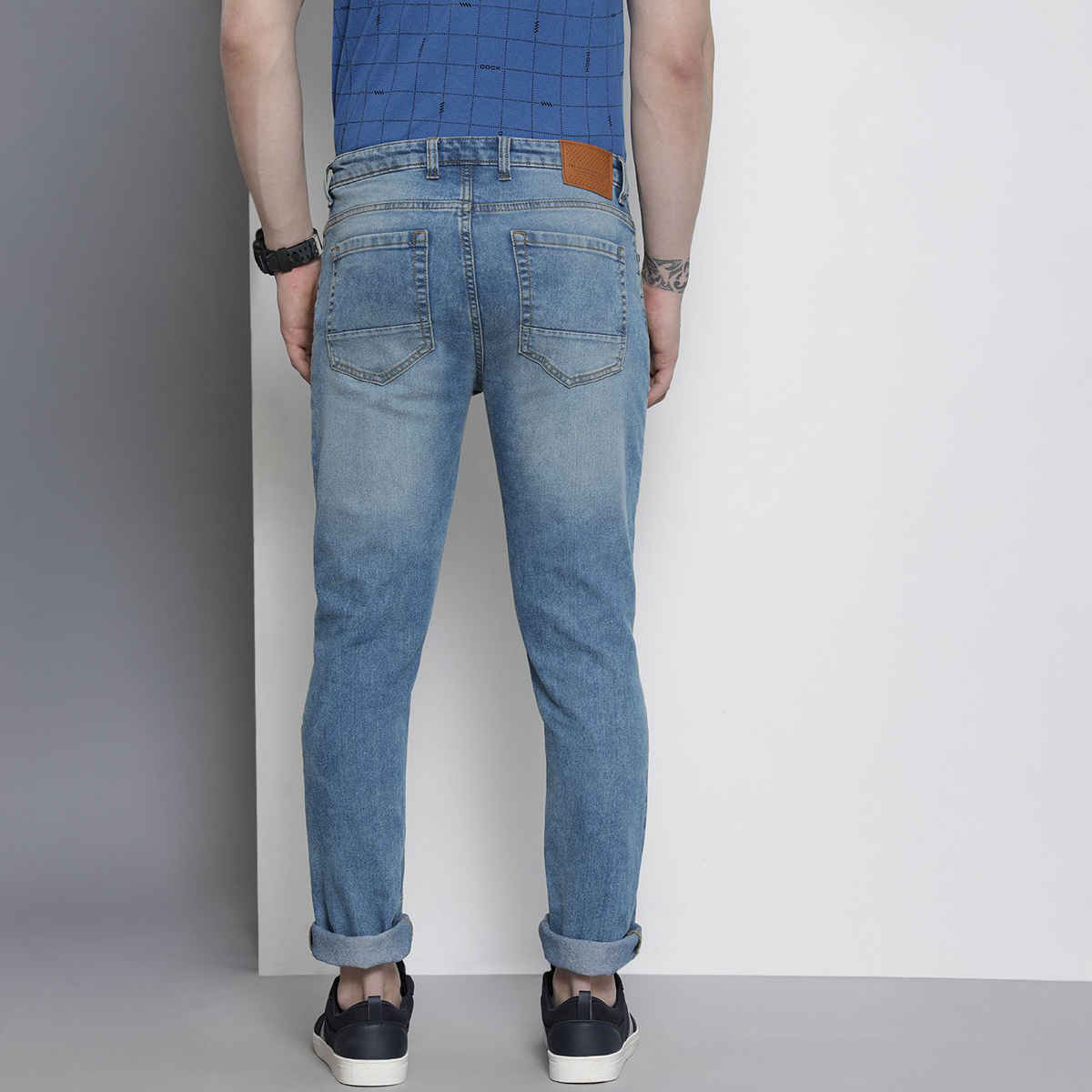 The Indian Garage Co Men's Solid Casual Jeans | G-101| Blue - 30