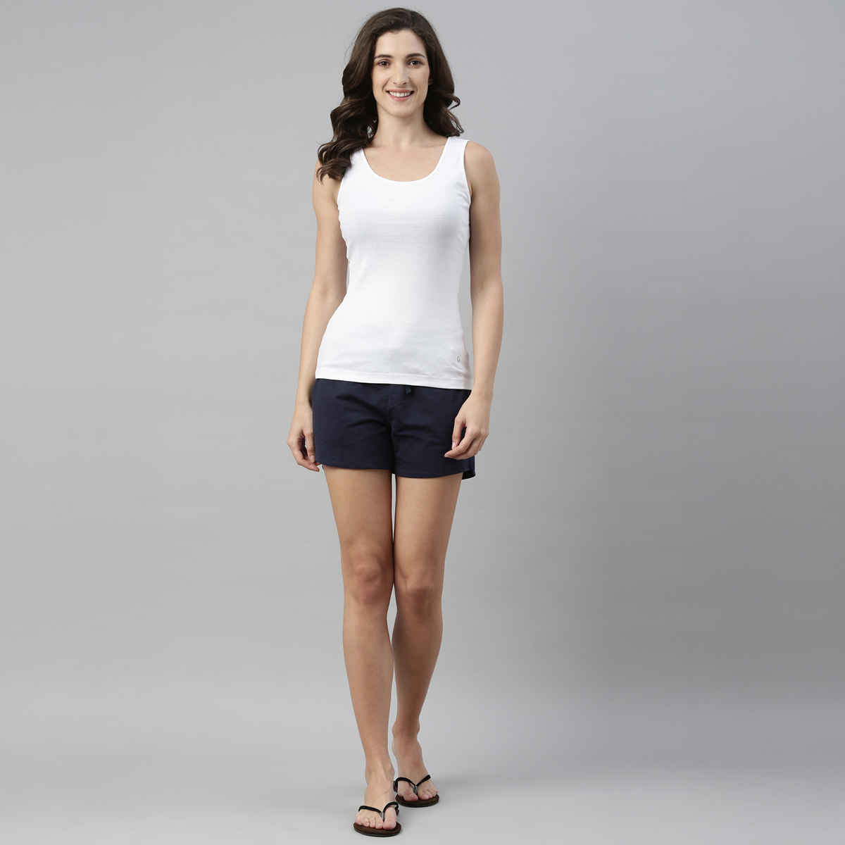 Enamor Women's E025 Slim Fit Tank Top|Stay New Finish | White-XL