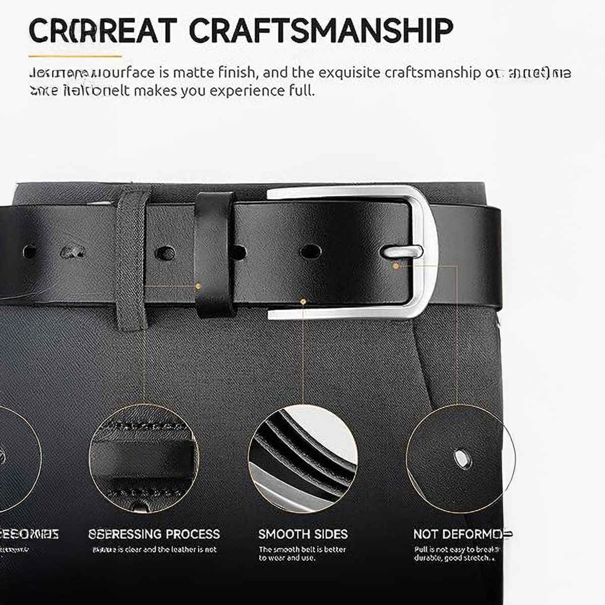 Kaezri Genuine Leather Black Belt for Men | Ddkatabl - 32