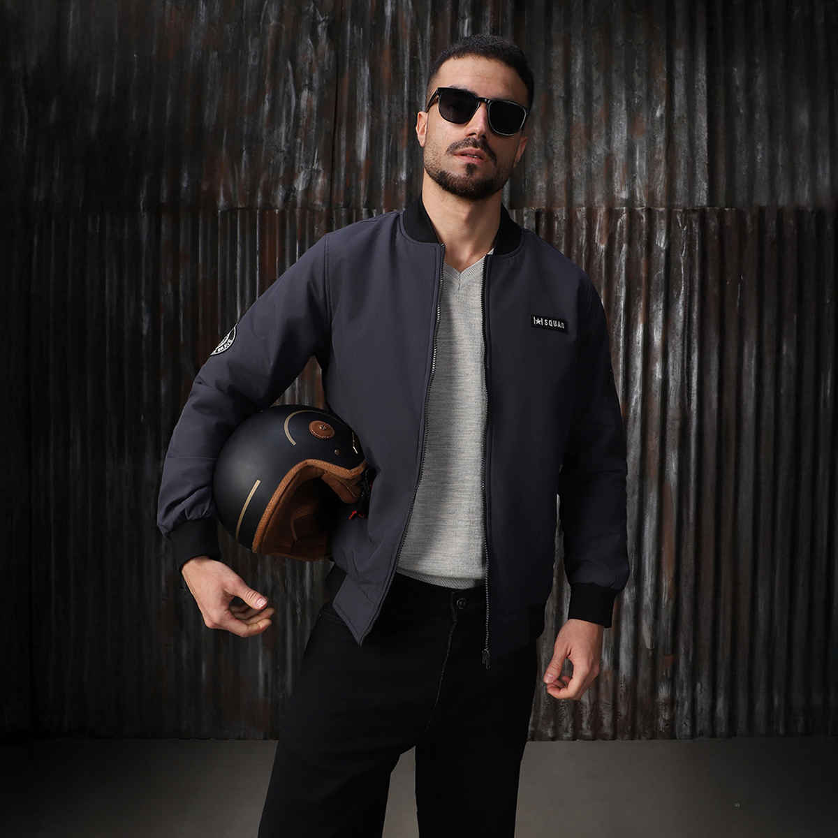 High Star Men's Lightweight Bomber Jacket | Blue - M