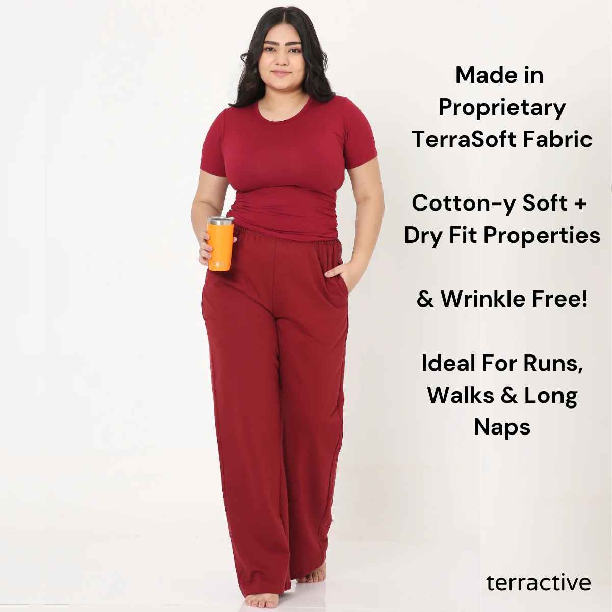 Terractive Women's Cuddle Baby T | TA10011M-XL | Maroon - XL