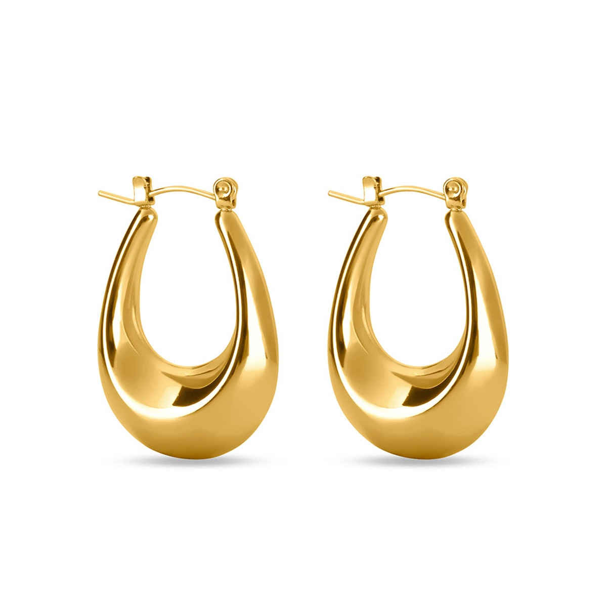 Palmonas U-Shaped Chunky Earrings For Womens | Waterproof And Anti-Tarnish