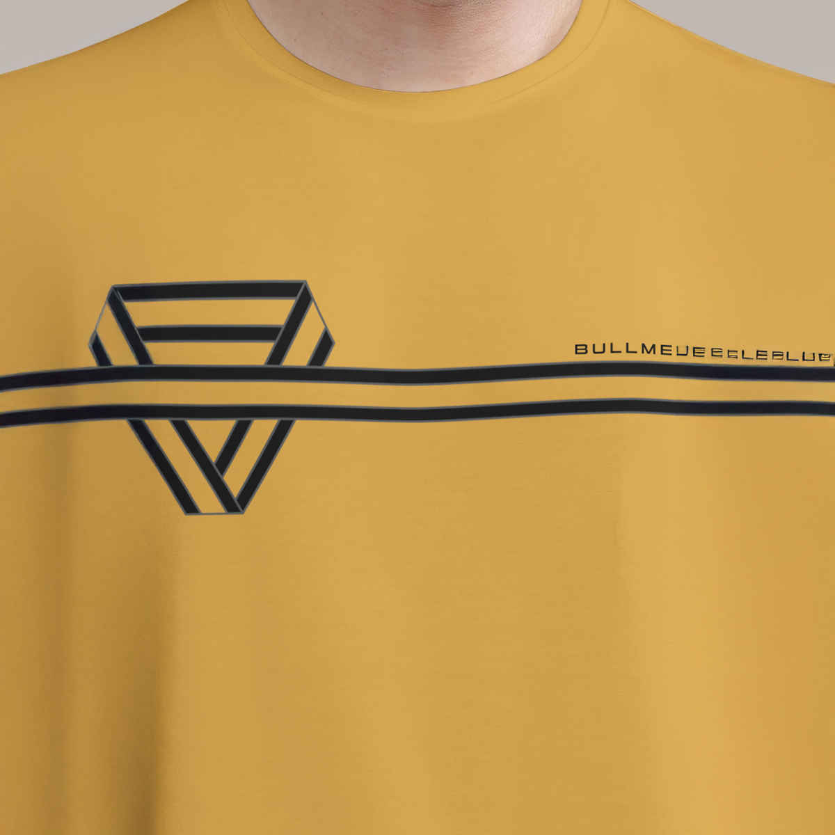 Bullmer Men's Oversized T-shirt Front Printed | Mustard | S
