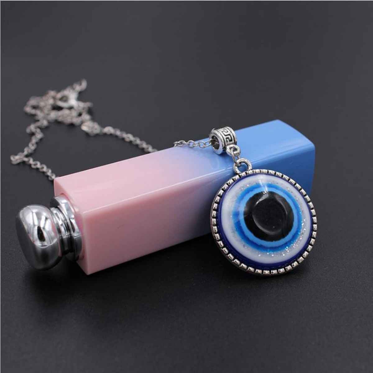 Fashion Frill Men's Evil Eye Pendant Chain Silver Onesize