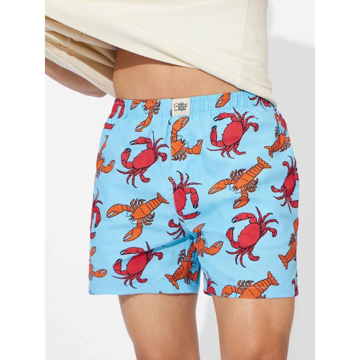 The Souled Store TSS Originals Get Crabby Men's Boxer Shorts | Blue - M