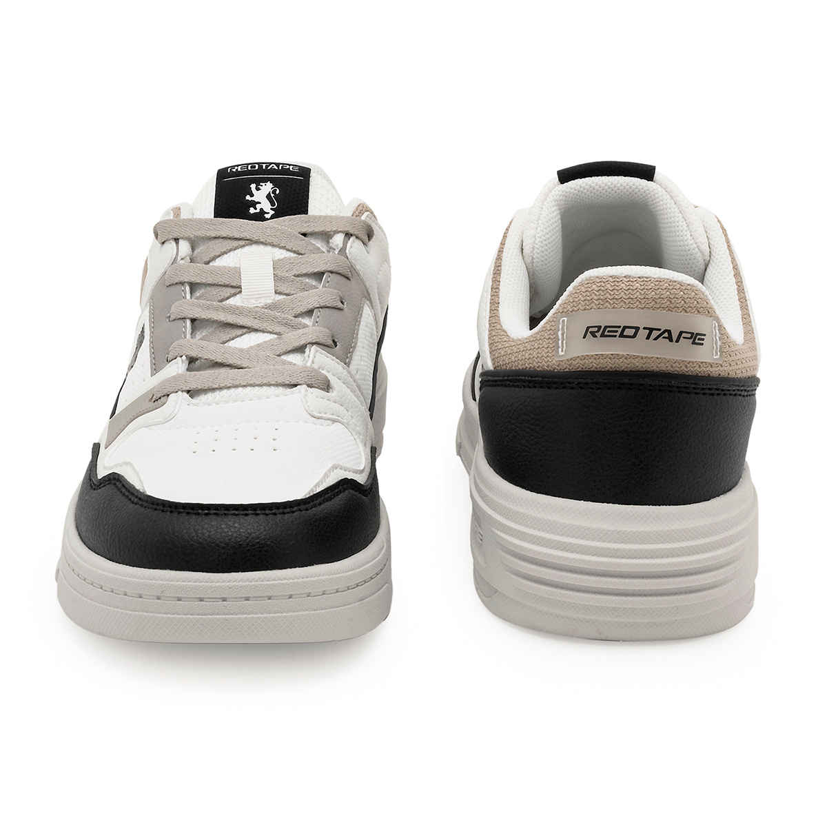 Red Tape Casual Sneaker Shoes For Men | Impact-Resistant Comfort | Black-Brown | Size 8